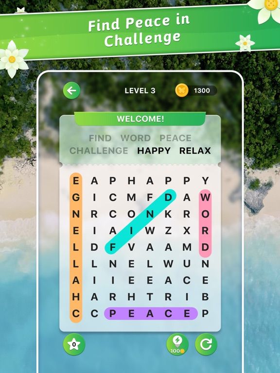 Peace Word Search game screenshot