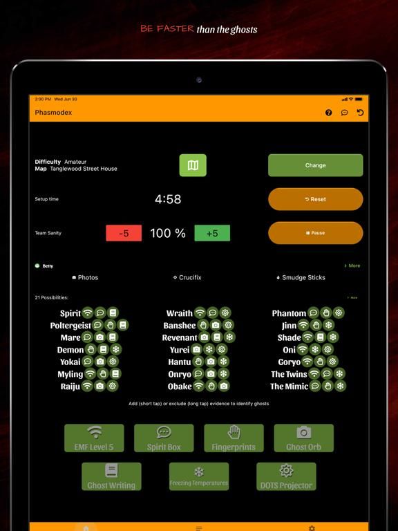 Phasmodex Phasmophobia helper App Screenshot