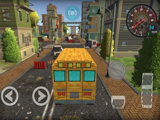 Pixel School Bus Free Style Driving game screenshot
