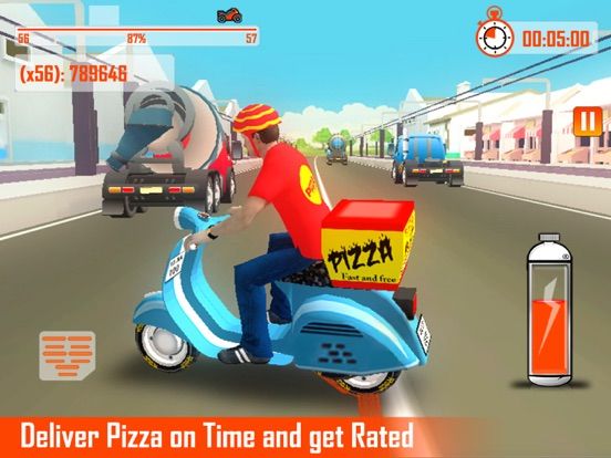 Pizza Bike Rider :Pizza Delivery Bike Rider 4 Kids game screenshot