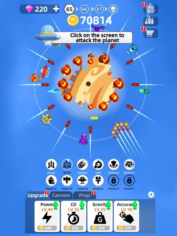 Planet Smash : Idle Wars game screenshot