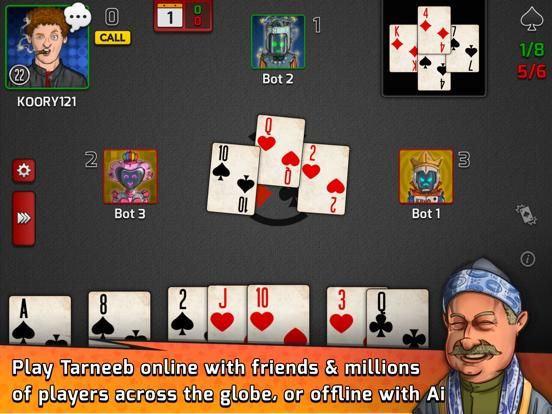 Pocket Tarneeb game screenshot