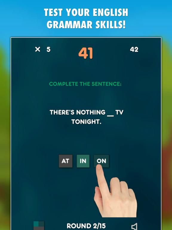 Prepositions Test game screenshot