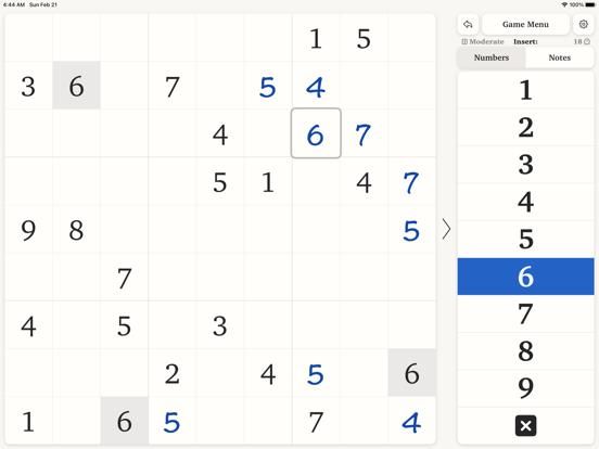 Pro-Sudoku game screenshot