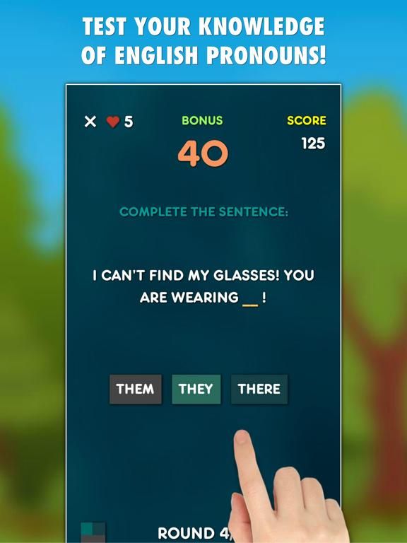 Pronouns game screenshot
