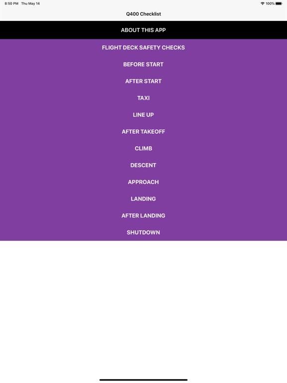 Q400 Checklist App Screenshot