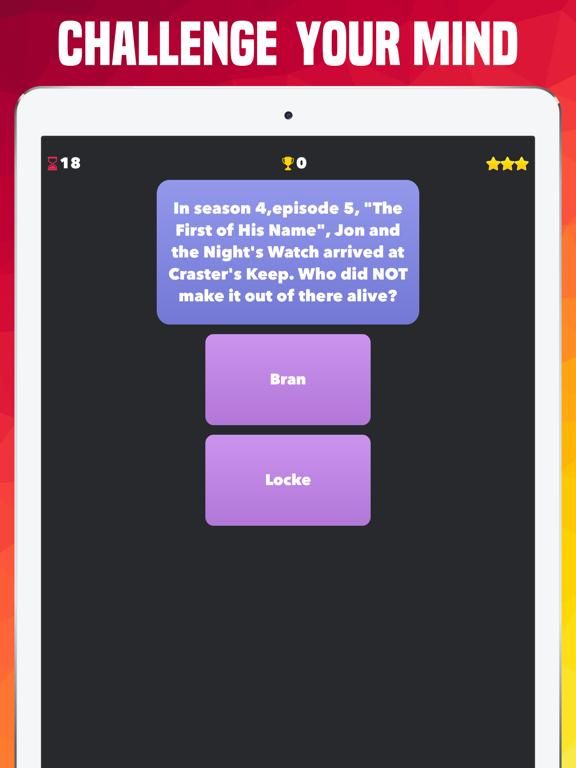 Quiz for Game of Thrones (GOT) game screenshot