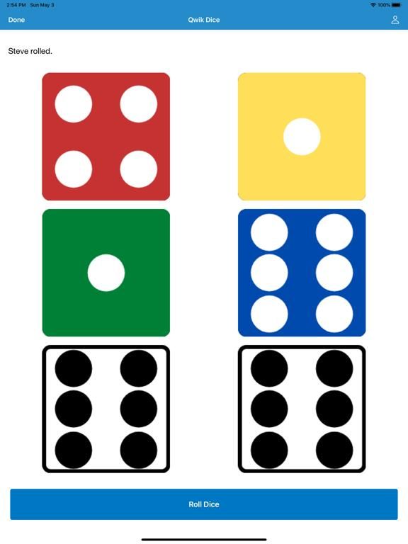 Qwik Dice App Screenshot