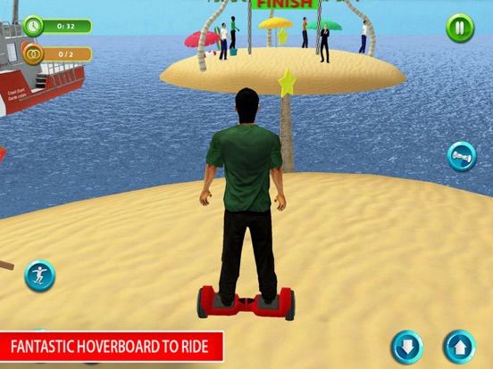 Riding Hoverboard Stunts Beach App Screenshot