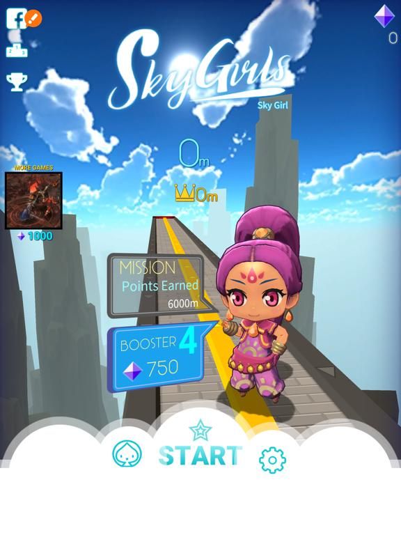 Sky Girls: Flying Runner Game game screenshot
