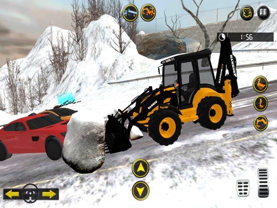 Snow Excavator Crane Rescue game screenshot