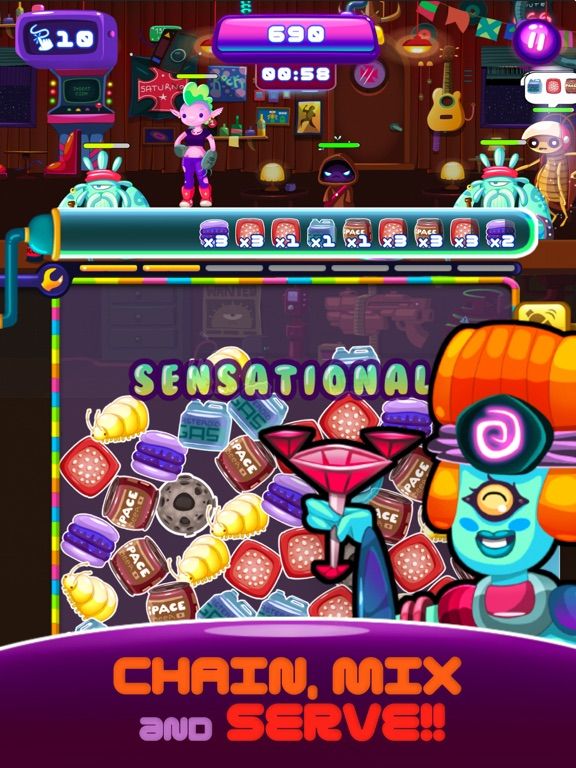 Space Cantina : Match 3 Club game screenshot