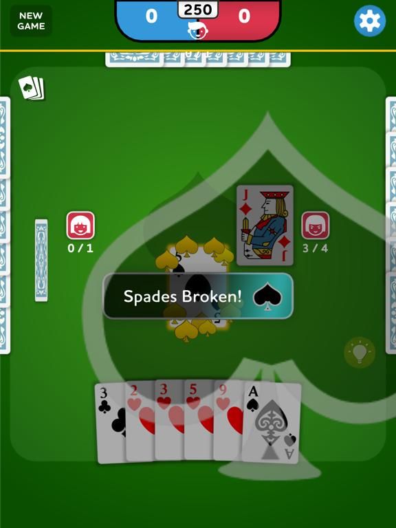 Spades !! game screenshot