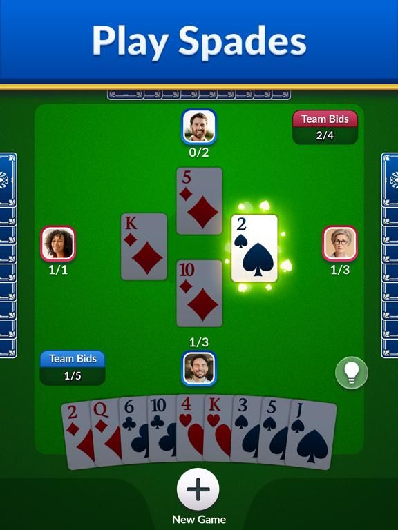 Spades game screenshot