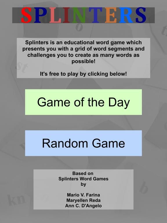 Splinters: Word Game game screenshot