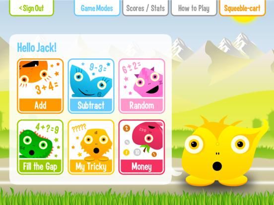 Squeebles Addition & Subtraction game screenshot