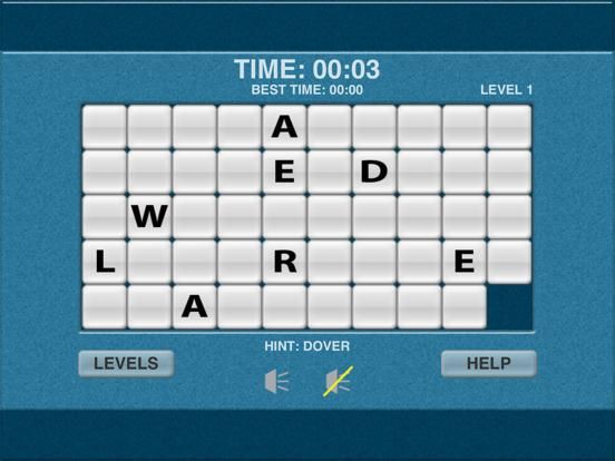 States & Capitals Word Slide Puzzle game screenshot