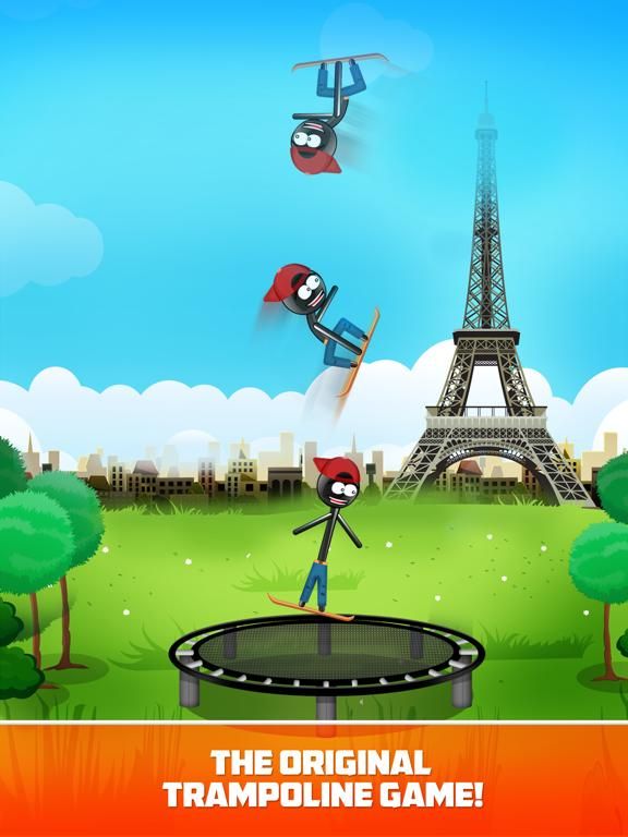 Stickman Trampoline FREE game screenshot