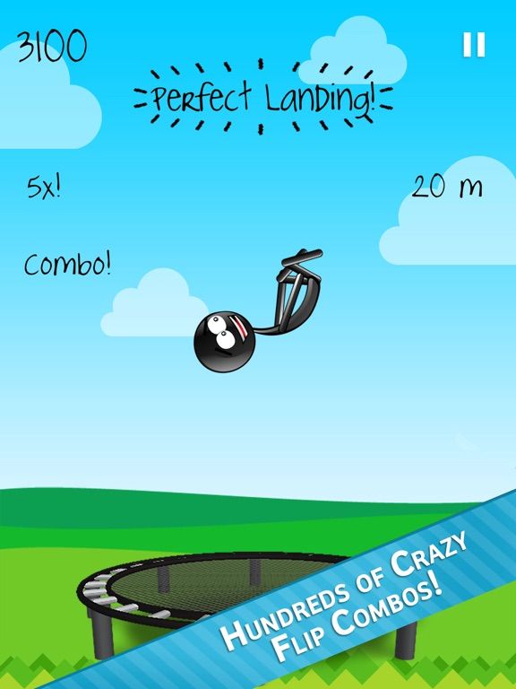 Stickman Trampoline PRO game screenshot
