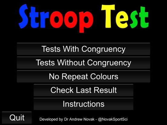 Stroop Test for Research and Teaching game screenshot