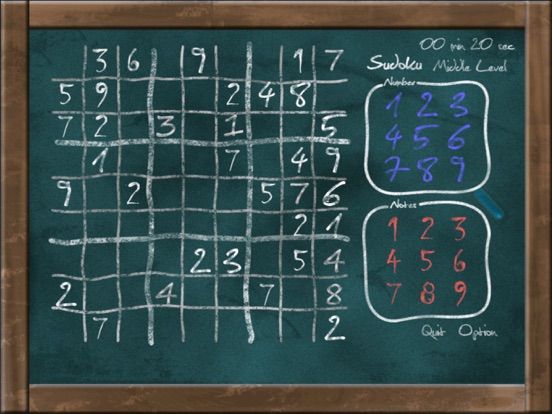 Sudoku on Chalkboard game screenshot