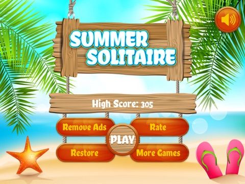 Summer Triple Peak Pyramid Solitaire game screenshot