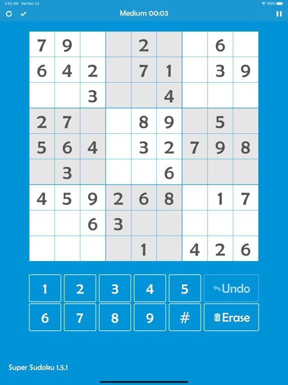 Super Sudoku game screenshot