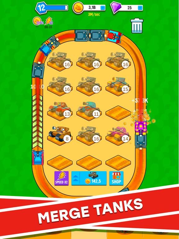 Tank Merge: Idle Tap Clicker App Screenshot