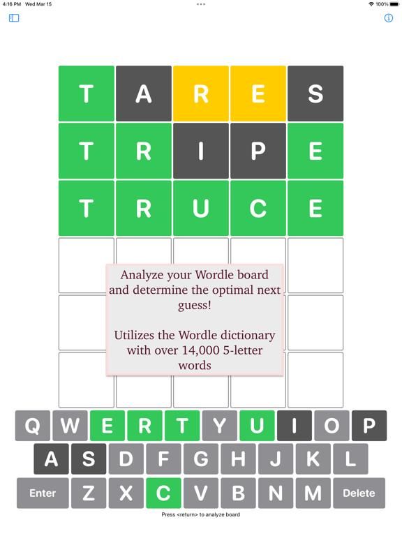 Tares -- Wordle Analyzer game screenshot