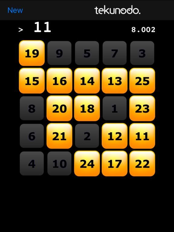 Touch the Numbers game screenshot