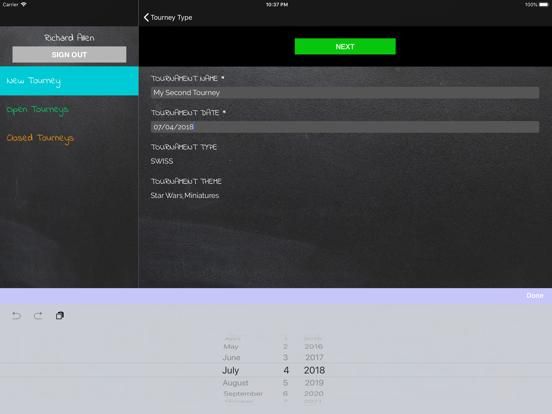 Tourney Tracker App Screenshot