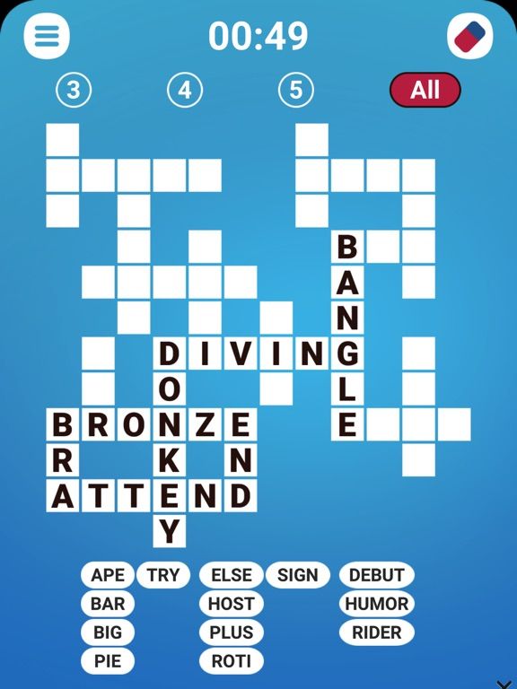 Word Fit Fill-Ins game screenshot