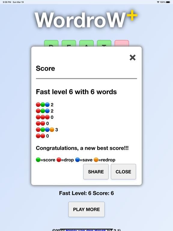 WordroW plus game screenshot