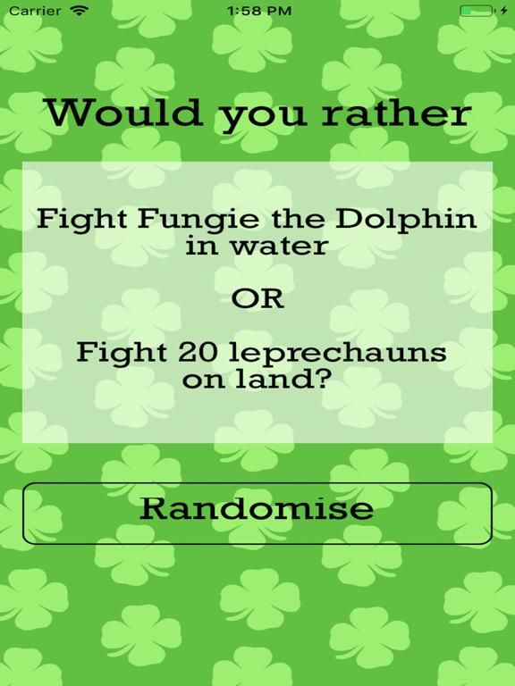 Would You Rather Irish Edition App Screenshot