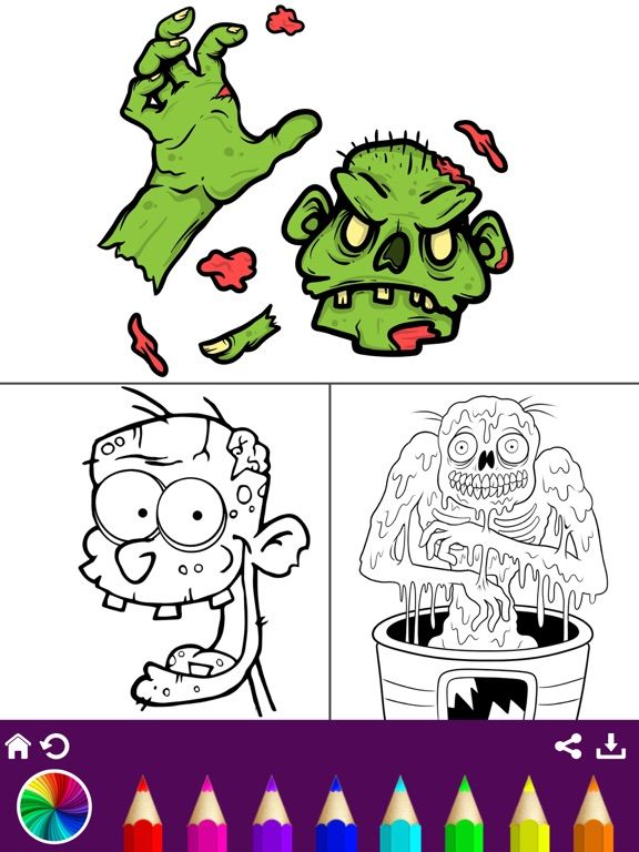 Zombie Coloring Book Pixie Art App Screenshot
